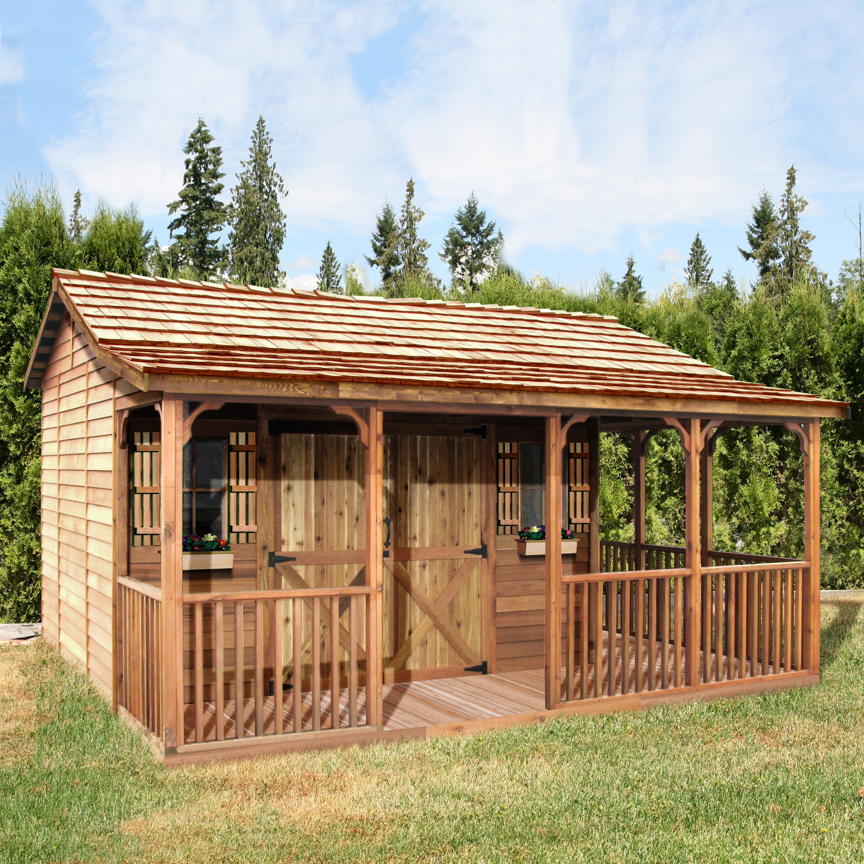 Cedarshed Farmhouse Western Red Cedar Wood Storage Shed Wayfair